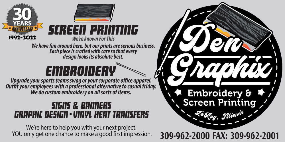 Den Graphix Embroidery and Screen Printing in Le Roy, Illinois
	  
